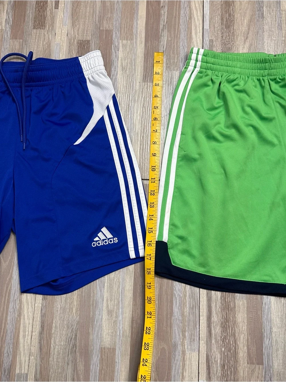 adidas Blue and Green Athletic Shorts Pair Boys Size Youth Large